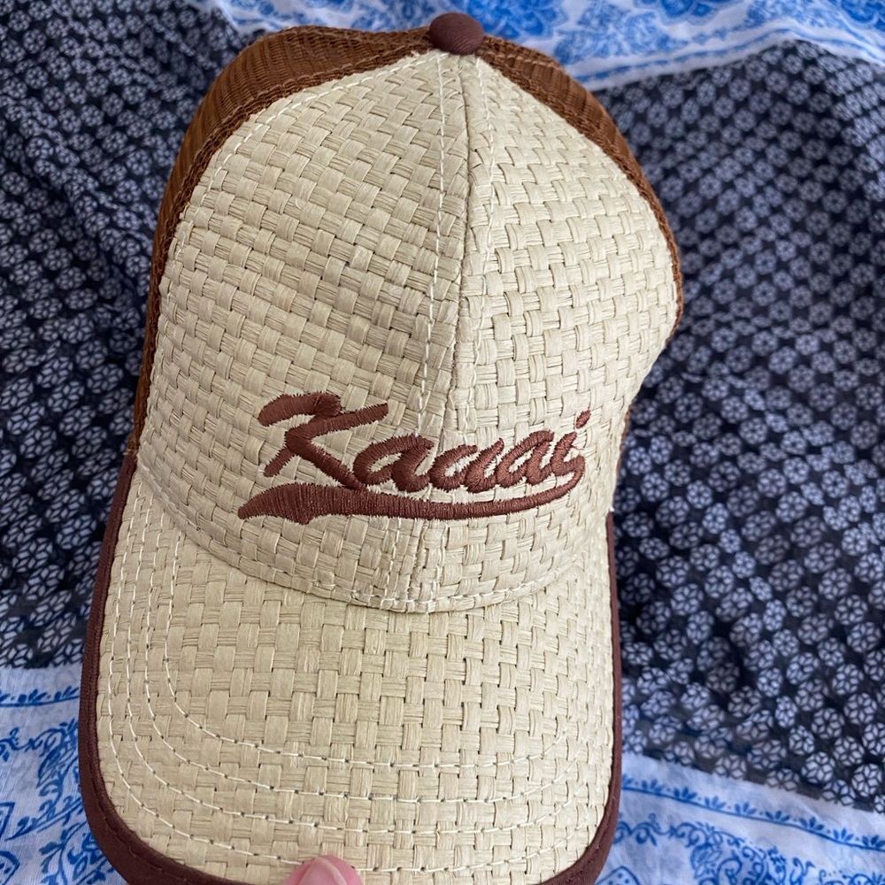 Kauai Tan and Brown Woven Ball Cap